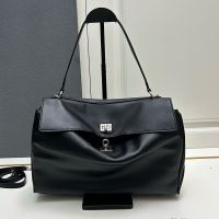 Balenciaga Medium Rodeo Handbag In Smooth Calfskin Black/Silver