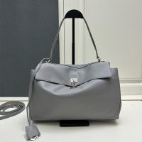 Balenciaga Medium Rodeo Handbag In Smooth Calfskin Grey