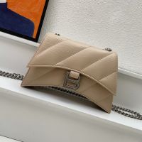 Balenciaga Mini Crush Chain Bag In Quilted Crushed Calfskin Brown