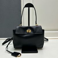 Balenciaga Mini Rodeo Handbag In Smooth Calfskin Black