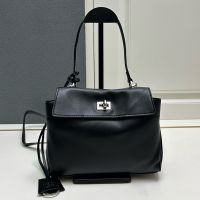 Balenciaga Mini Rodeo Handbag In Smooth Calfskin Black/Silver