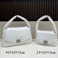 Balenciaga Monaco Shoulder Bag In Smooth Calfskin White