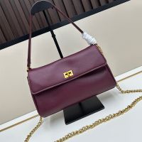 Balenciaga Rodeo Nano Bag With Chain In Smooth Calfskin Burgundy