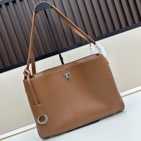 Balenciaga Rodeo Tote In Smooth Calfskin Brown