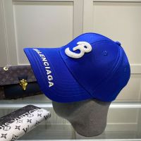 Balenciaga Single B Baseball Cap In Blue