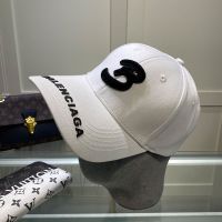Balenciaga Single B Baseball Cap In White
