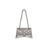Balenciaga Small Crush Chain Bag In Quilted Crushed Calfskin Silver