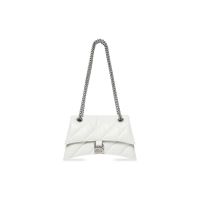 Balenciaga Small Crush Chain Bag In Quilted Crushed Calfskin White