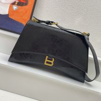 Balenciaga Small Crush Shoulder Bag In Crushed Calfskin Black