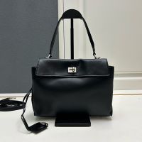 Balenciaga Small Rodeo Handbag In Smooth Calfskin Black/Silver