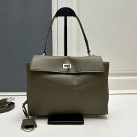 Balenciaga Small Rodeo Handbag In Smooth Calfskin Green