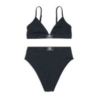 Balenciaga Sporty Bikini Set In Matte Spandex Black