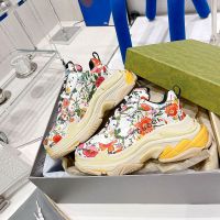 Balenciaga Triple S Sneakers Unisex GG Supreme Floral Leather White