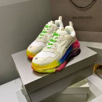 Balenciaga Triple S Sneakers with Multicolor Sole Unisex Leather and Mesh Apricot/Rose