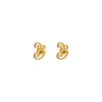 Balenciaga Typo B Earrings In Gold