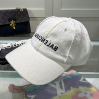 Balenciaga Write Backwards Logo Baseball Cap In White