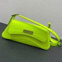 Balenciaga XX Flap Bag In Crocodile Embossed Calfskin Lemon