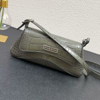 Balenciaga XX Flap Bag In Crocodile Embossed Calfskin Taupe