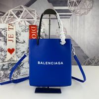 Balenciaga XXS Shopping North South Tote In Calfskin Blue