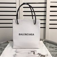 Balenciaga XXS Shopping North South Tote In Calfskin White