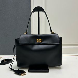 Balenciaga Small Rodeo Handbag In Smooth Calfskin Black