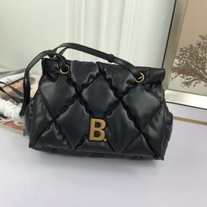 Balenciaga B Flap Bag Quilted Nappa Leather In Black