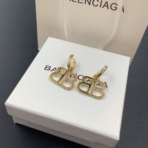 Balenciaga BB 2.0 Rhinestones Earrings In Gold