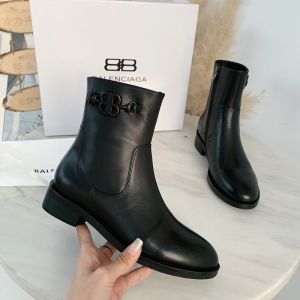 Balenciaga BB Ankle Boots Calfskin Women In Black
