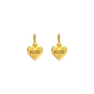 Balenciaga BB Icon Heart Earrings In Gold