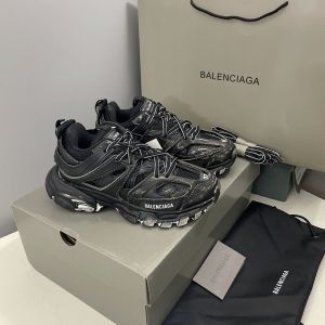 Balenciaga Glow In The Dark Track Sneakers Unisex In Black