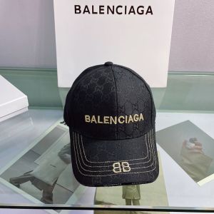 Balenciaga Hacker Allover Logo Macro Cap In Black
