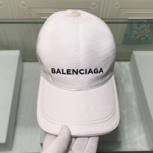 Balenciaga Logo Embroidered Cap In White