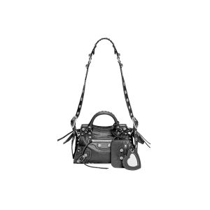 Balenciaga XS Neo Cagole Handbag lambskin In Black