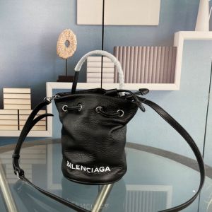 Balenciaga XS Wheel Drawstring Bucket Bag Calfskin In Black