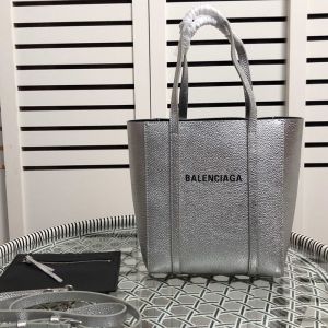 Balenciaga XXS Everyday Tote Bag Calfskin In Silver