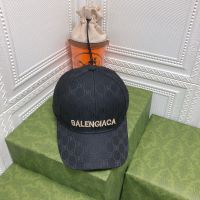 Balenciaga Allover Logo BB Embroidered Cap Cotton In Black