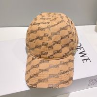 Balenciaga BB Monogram Baseball Cap In Brown