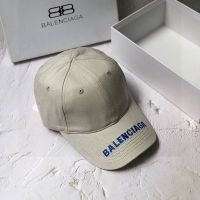 Balenciaga Embroidered Cap Cotton In White/Blue