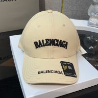 Balenciaga Logo Label Baseball Cap Cotton In Beige