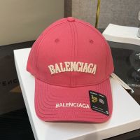 Balenciaga Logo Label Baseball Cap Cotton In Pink