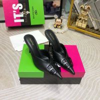 Balenciaga Square Knife BB 80MM Mules Women Calfskin Black