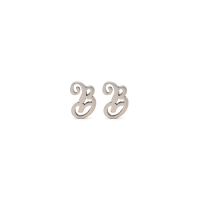 Balenciaga Typo B Earrings In Silver