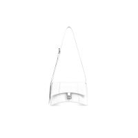 Balenciaga XS Downtown Shoulder Bag In Crocodile Embossed Leather White