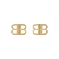 Balenciaga BB 2.0 Earrings with Crystals In Gold