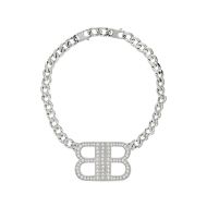 Balenciaga BB 2.0 Necklace with Crystals In Silver
