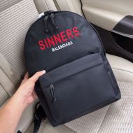 Balenciaga Explorer Backpack Sinners Printed Nylon In Black