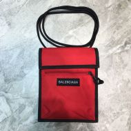 Balenciaga Explorer Pouch with Strap Patched Canvas In Red