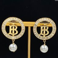 Balenciaga Force B Pearl Earrings In Gold