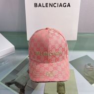 Balenciaga Hacker Allover Logo Macro Cap In Pink