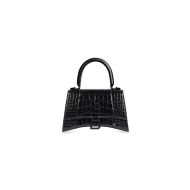 Balenciaga Hourglass Handbag Crocodile Embossed In Black